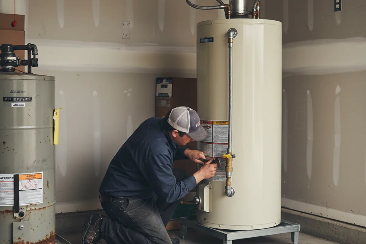 Water heater and shutoff valve replacement in Babylon